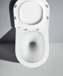 Унитаз подвесной безободковый (торнадо) Villeroy Boch DQ Rhein.Bach 500*360*350мм, сиденье микролифт, белый (DT1476516)